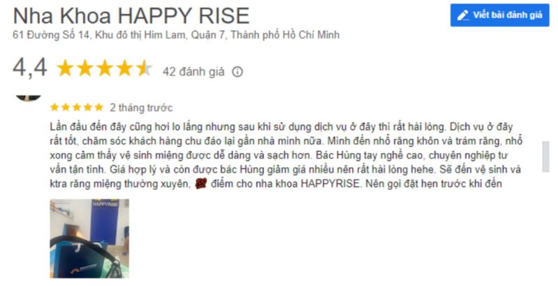 danh gia nha khoa quan 7 happy rise