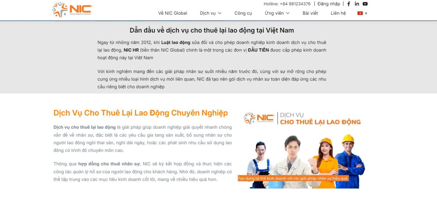 NIC – Công ty thuê ngoài lao động và dịch vụ tính lương