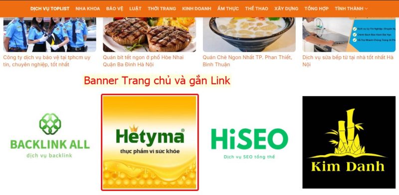 Dịch vụ banner Trang Chủ