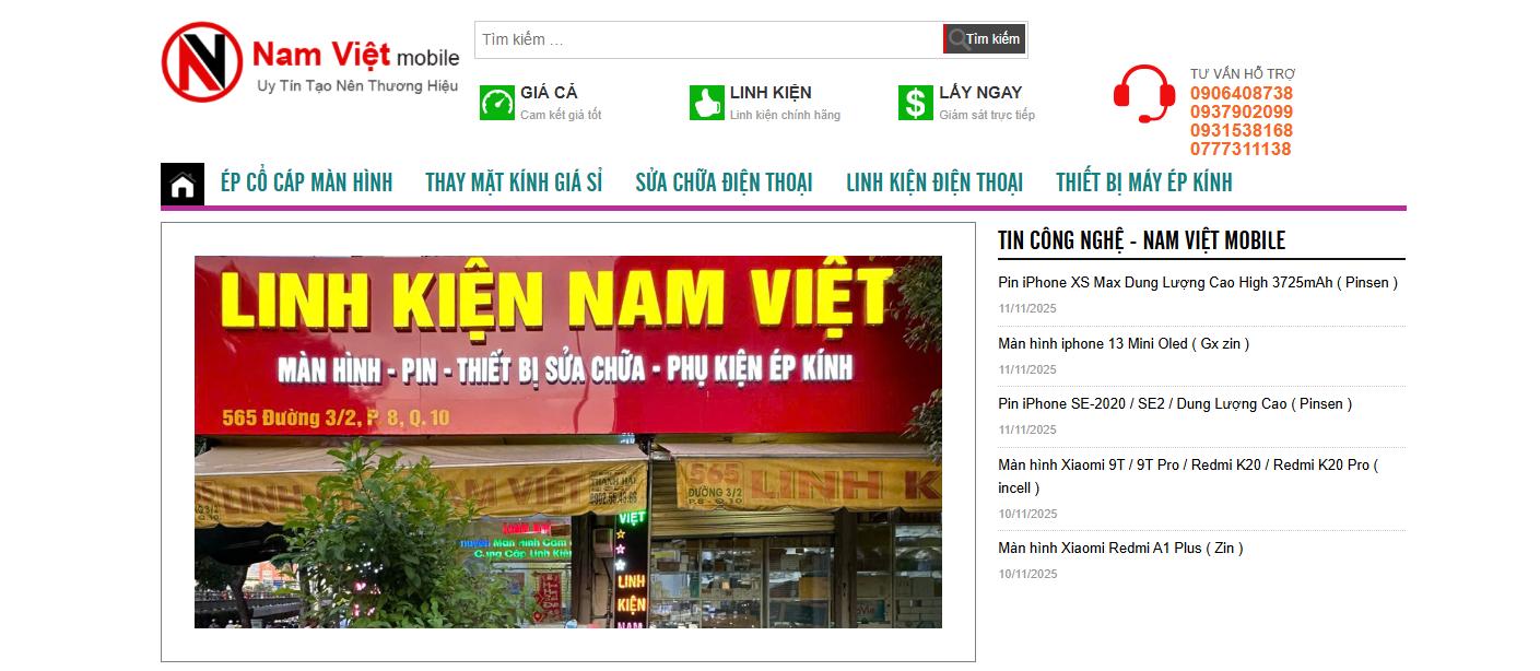 Cửa hàng linh kiện điện thoại Nam Việt