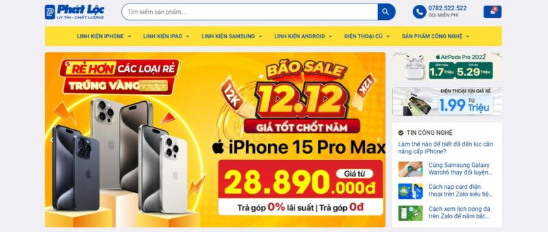 Cửa hàng linh kiện điện thoại Phát Lộc