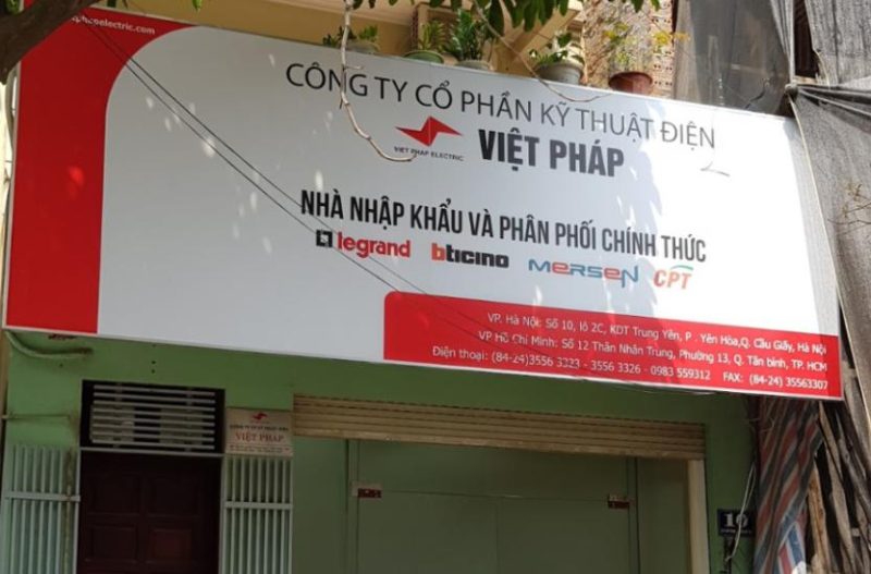 Văn phòng Công ty Cổ phần Vật tư Thiết bị Điện Việt Pháp