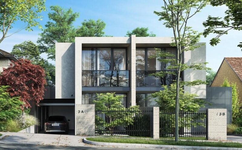 Kiến trúc ngoại thất sang trọng của biệt thự song lập