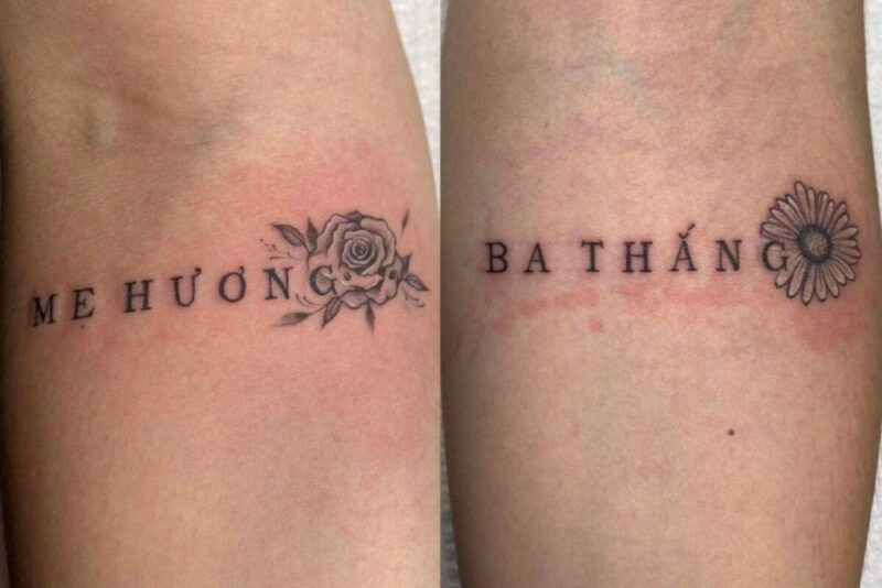 Hình xăm tên cha mẹ đẹp