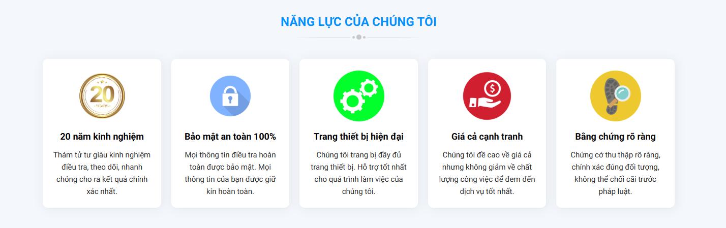 Năng lực Công ty thám tử Minh Tâm