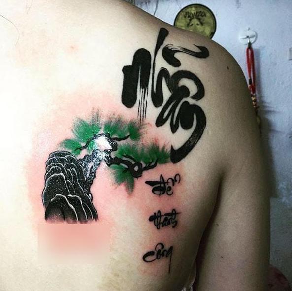 Hình xăm chữ Nhẫn thư pháp đẹp và ý nghĩa