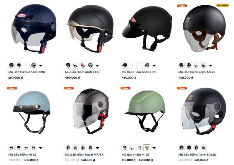 Nón Trùm - Địa chỉ cửa hàng bán nón bảo hiểm Huế đa dạng mẫu mã chất lượng