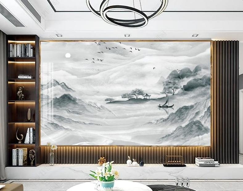 Mẫu tranh đá ốp tường trang trí phòng khách sang trọng