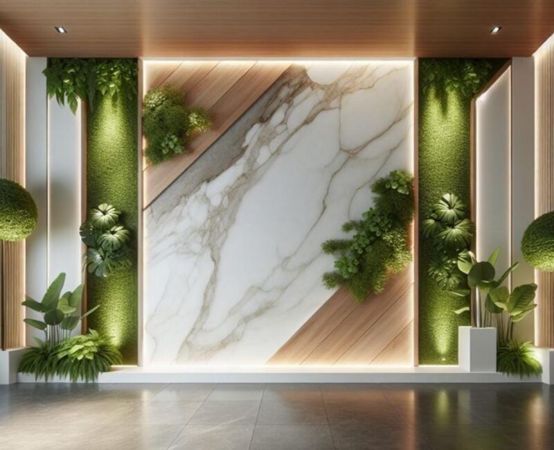 Mẫu tranh đá ốp tường tiểu cảnh đơn giản nhưng đầy ấn tượng