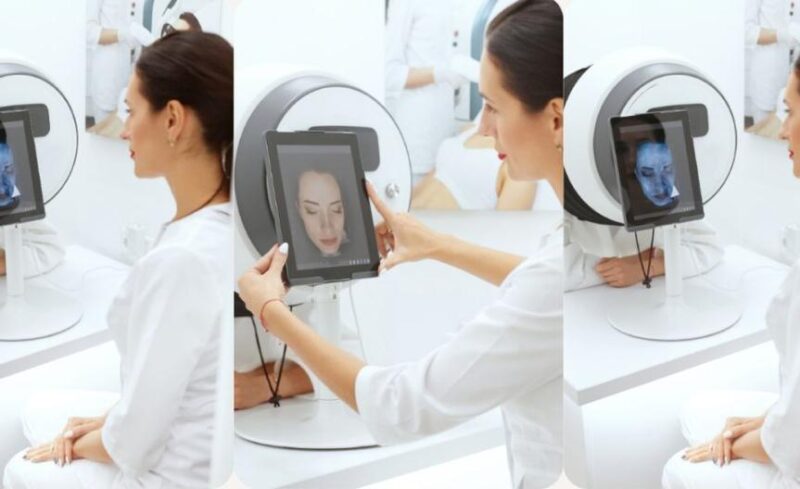 Tại spa uy tín, bác sĩ thăm khám tình trạng da cho khách hàng trước khi thực hiện tiêm